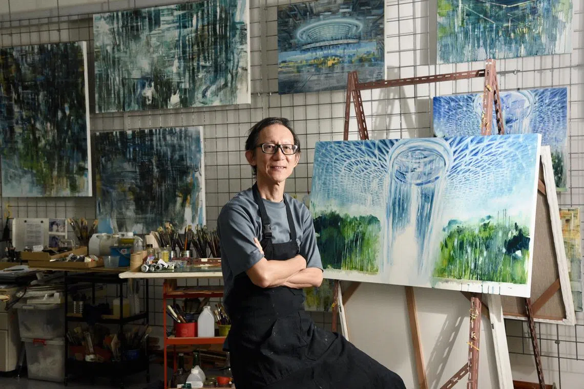 Artist Boo Sze Yang, 60, in his studio at ARK@Gambas in Sembawang.