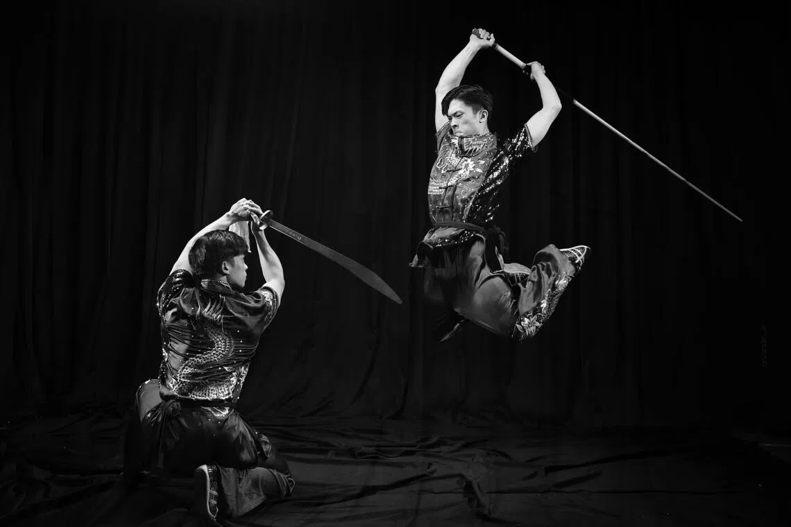 Wushu exponent Jowen Lim doesn’t like people to walk over his sword or cudgel for he finds that disrespectful. His sword is his partner and sometimes, especially when he is very nervous, he will speak to it and say: “Don’t break on me.”