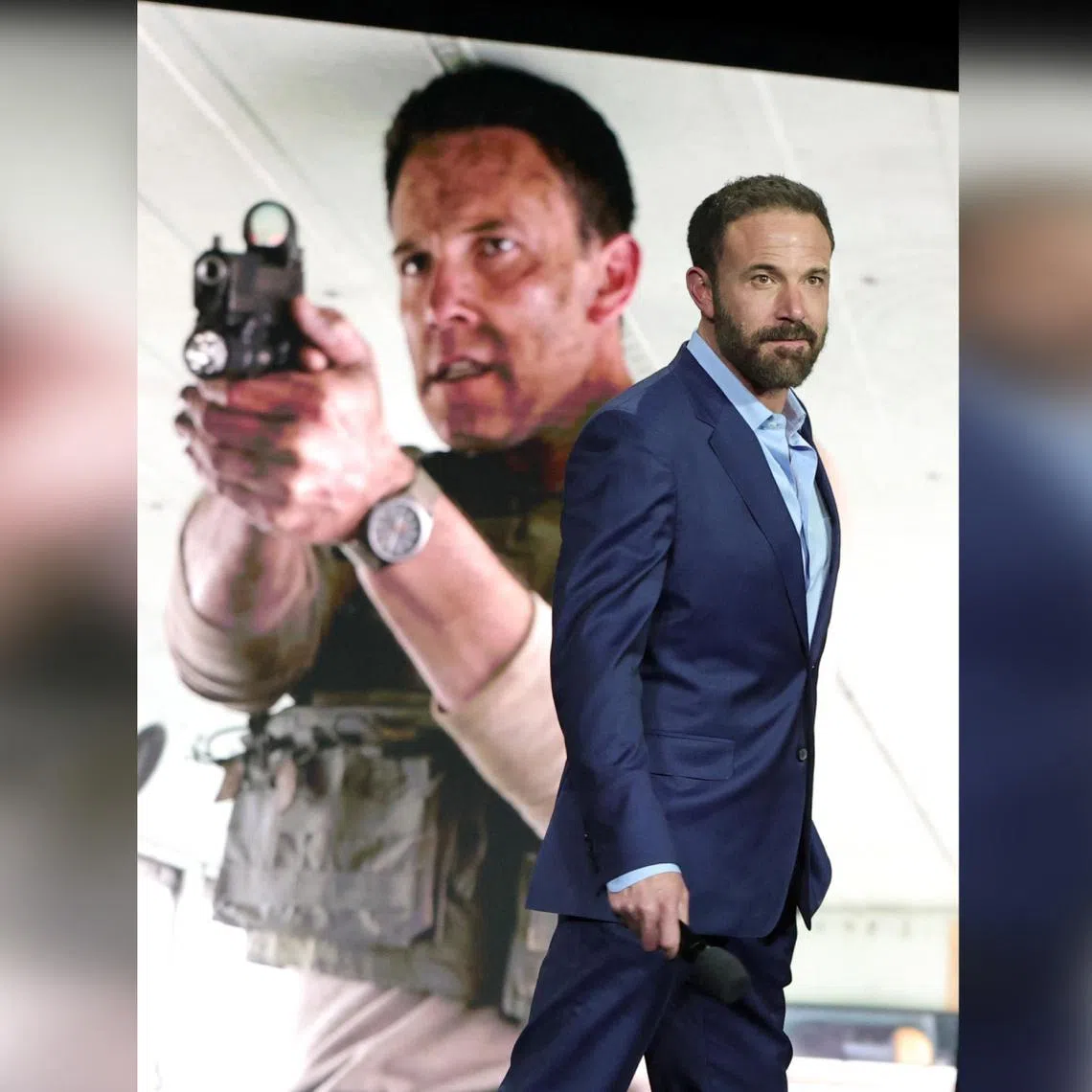 Ben Affleck promoting The Accountant 2 at the Amazon MGM Studios presentation during CinemaCon in Las Vegas on April 2. 