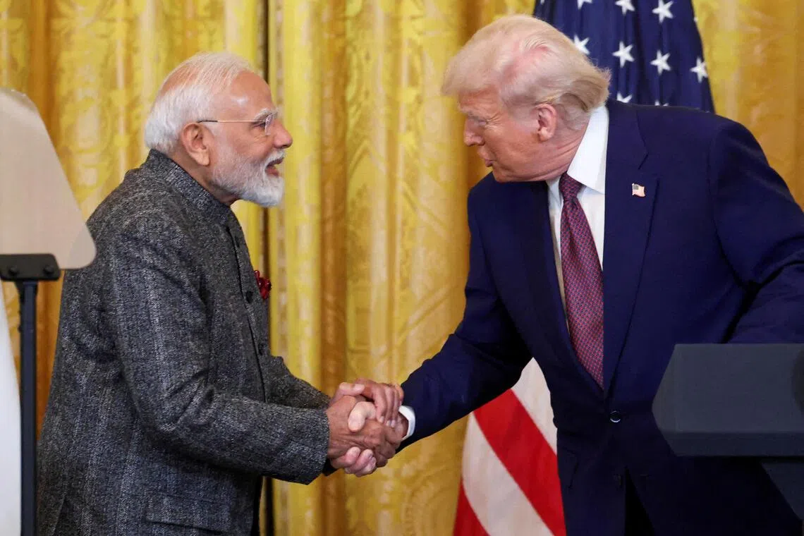 Mr Modi (left) thanked Mr Trump for his birthday wishes and said he was determined to take bilateral ties between India and the US to “new heights”.