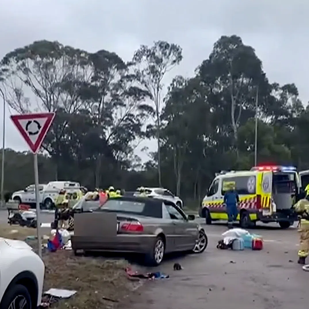 The driver was arrested at the scene in the city about 110km north of the New South Wales state capital Sydney.