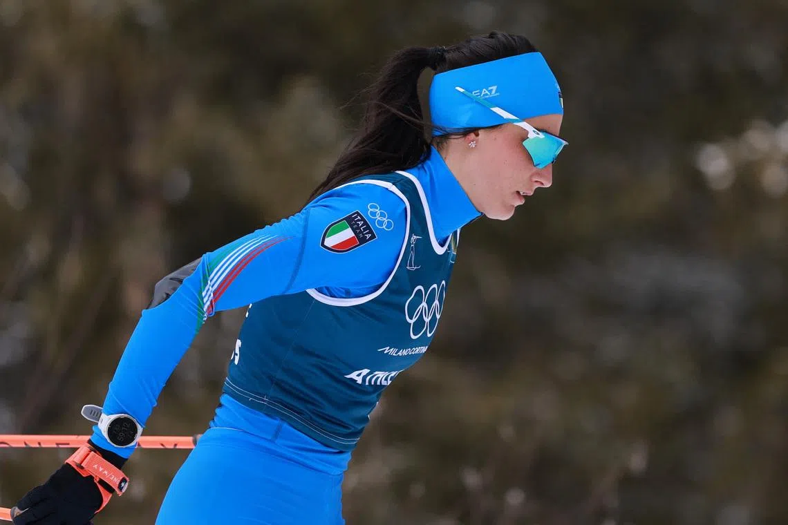 Milano Cortina 2026 Olympics - Biathlon - Training - Anterselva Biathlon Arena, South Tyrol, Italy - February 16, 2026. Italy's Rebecca Passler in action during training REUTERS/Eloisa Lopez