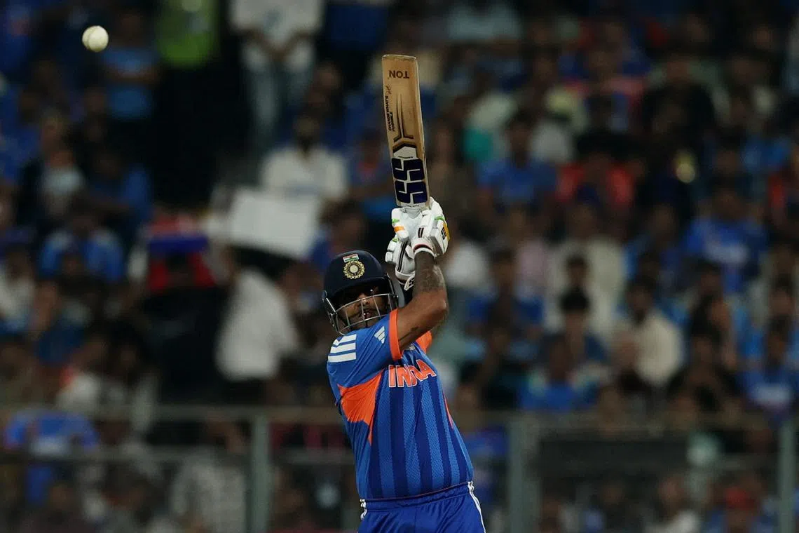 Cricket - ICC Men's T20 World Cup 2026 - Group A - India v United States - Wankhede Stadium, Mumbai, India - February 7, 2026 India's Suryakumar Yadav in action REUTERS/Francis Mascarenhas