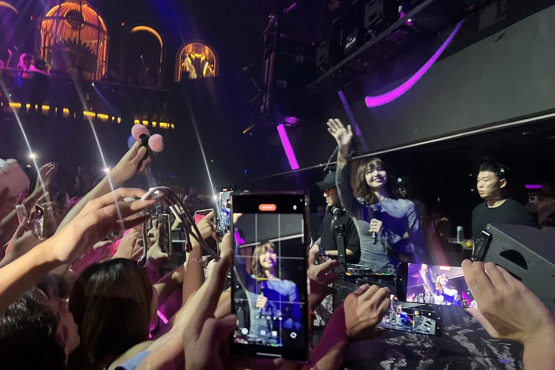 Thai singer Lisa, a member of K-pop girl group Blackpink, made an appearance at the Marquee Singapore nightclub in Marina Bay Sands in the early hours of Nov 10, 2024.