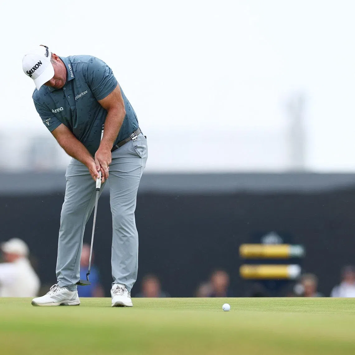 Golf - The 154th Open Championship - Royal Birkdale Golf Club, Southport, Britain - July 18, 2026 New Zealand's Ryan Fox hits his putt on the 9th hole during the third round REUTERS/Phil Noble