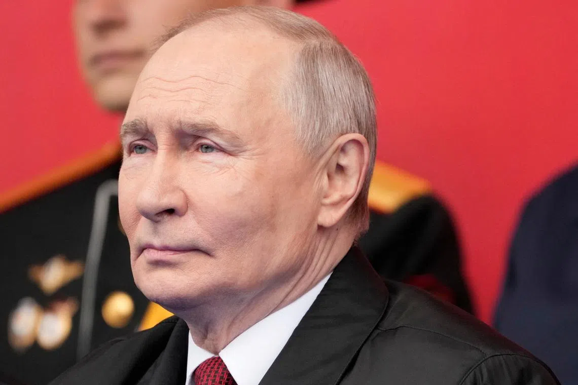 Russian President Vladimir Putin attends the Victory Day military parade in Moscow, Saturday, May 9, 2026, during celebrations of the 81st anniversary of the Soviet Union's victory over Nazi Germany during the World War II.     Pavel Bednyakov/Pool via REUTERS