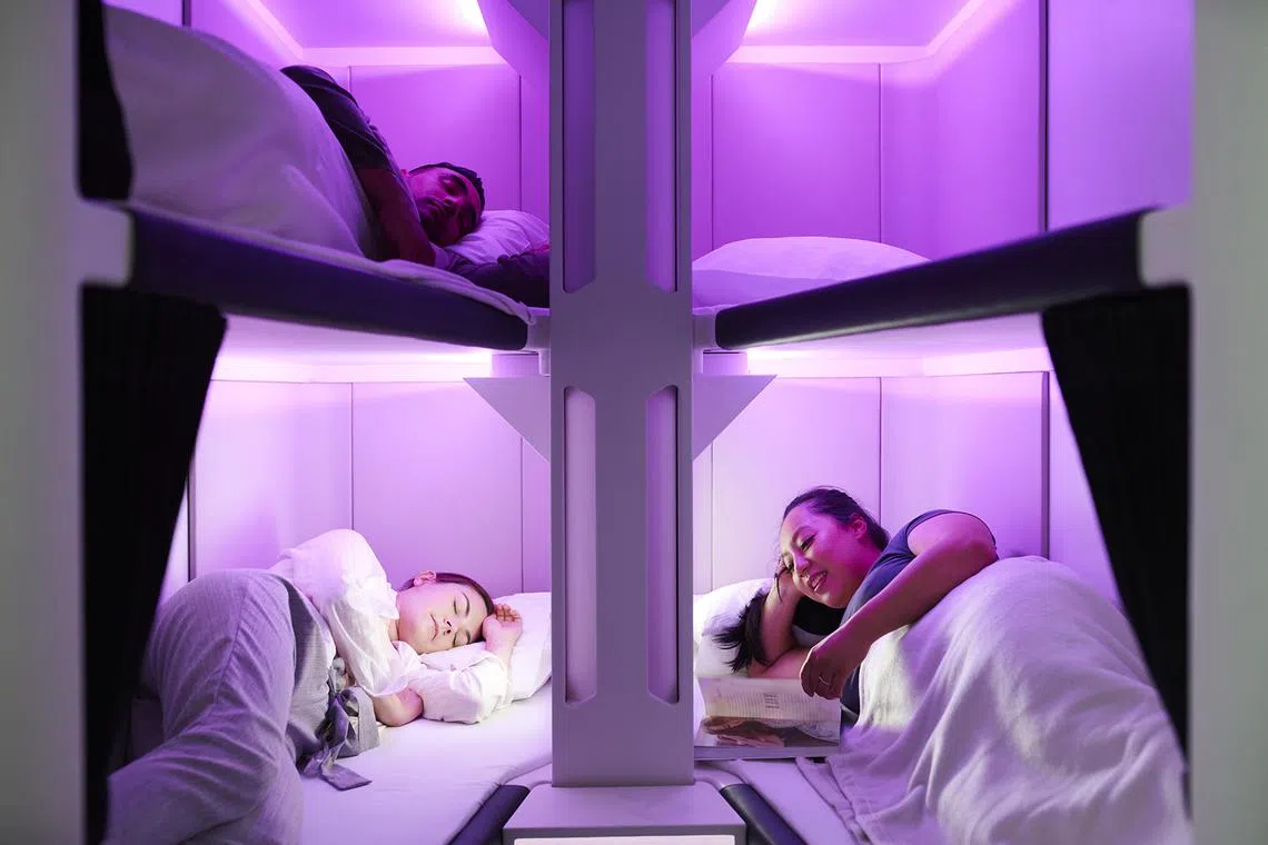 Air New Zealand’s Skynest offers the world’s first bunk beds for passengers in the air.