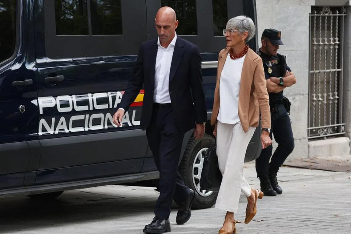 Former president of the Royal Spanish Football Federation Luis Rubiales is pictured after leaving the high court in Madrid, Spain - September 15, 2023 REUTERS/Isabel Infantes