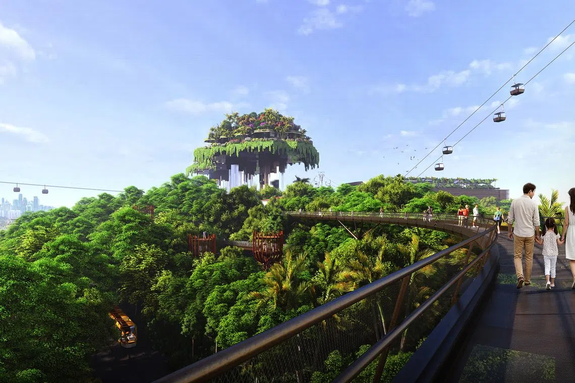 Imbiah Canopy will be a new vantage point on Mount Imbiah offering a panoramic view of Brani, Sentosa and the Southern Waterfront.