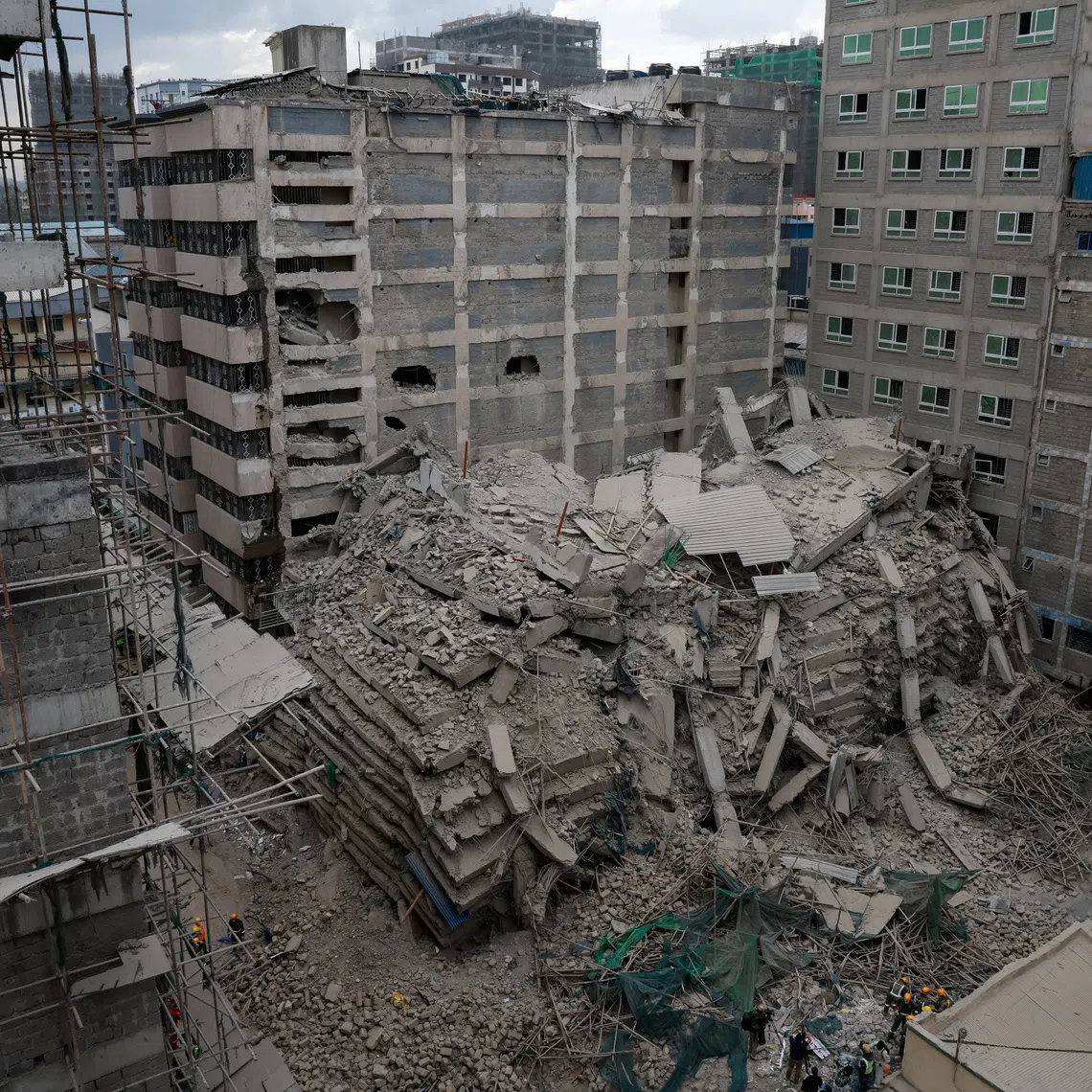 The site of a building collapse in Eastleigh, Nairobi, Kenya, October 23, 2026. REUTERS/Monicah Mwangi