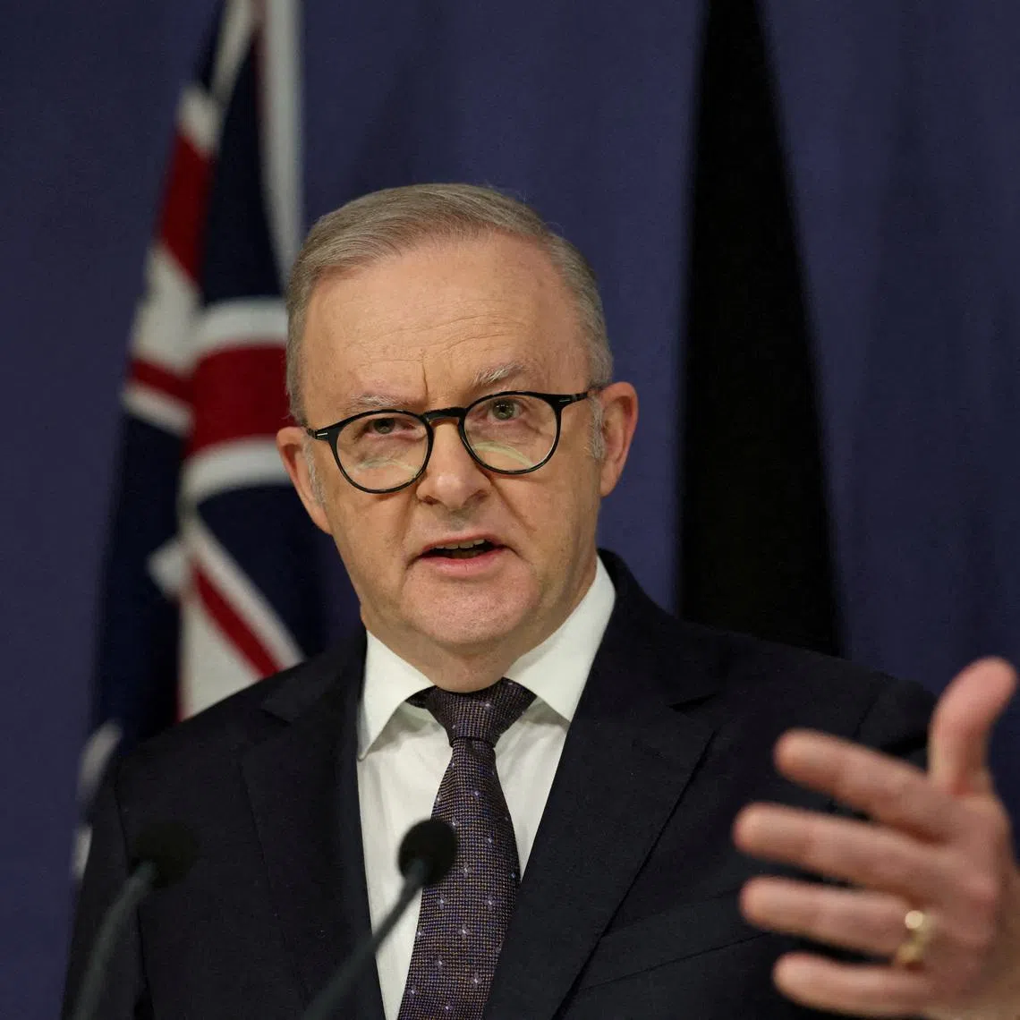 Australia's Prime Minister Anthony Albanese gestures during a press conference, in Sydney, Australia, June 18, 2026. REUTERS/Hollie Adams