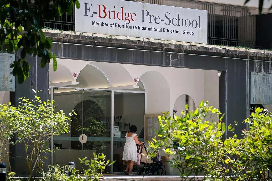 The E-Bridge Pre-School at Block 95A Dawson Road on Sep 26, 2025. 

While tests commissioned by E-bridge operator Etonhouse had suggested no contamination due to six common bacteria, the food poisoning could have been caused by other bacteria or viruses, say experts. 
