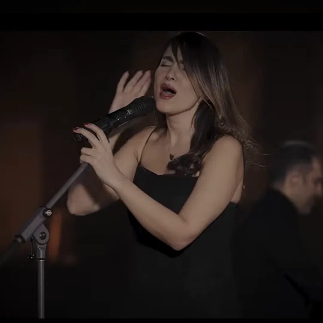 The concert featured singer Parastoo Ahmadi singing to an empty audience, on a dimly-lit stage in the grounds of a traditional caravanserai complex.