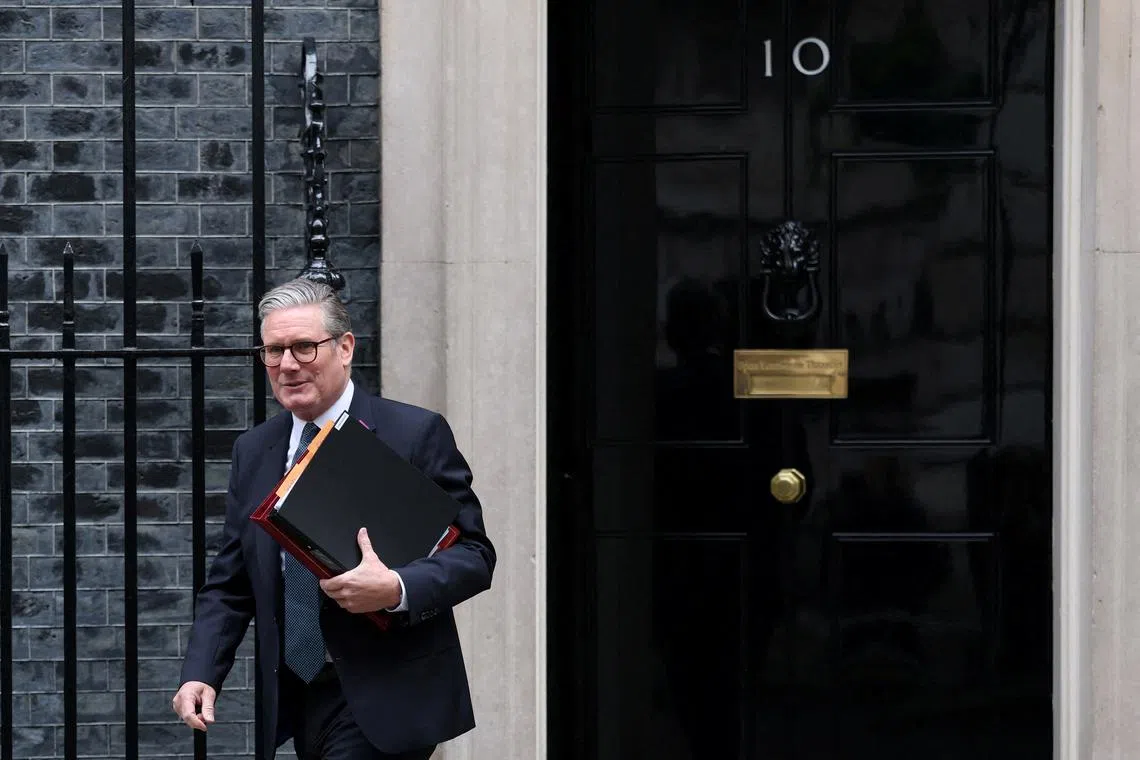 FILE PHOTO: British Prime Minister Keir Starmer leaves 10 Downing Street in London, Britain, May 21, 2025. REUTERS/Hannah McKay/File Photo