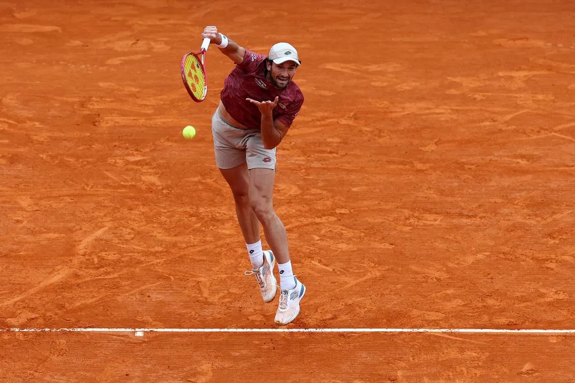 Tennis - ATP Masters 1000 - Monte Carlo Masters - Monte Carlo Country Club, Roquebrune-Cap-Martin, France - April 10, 2026 Monaco's Valentin Vacherot in action during his quarter final match against Australia's Alex de Minaur REUTERS/Manon Cruz