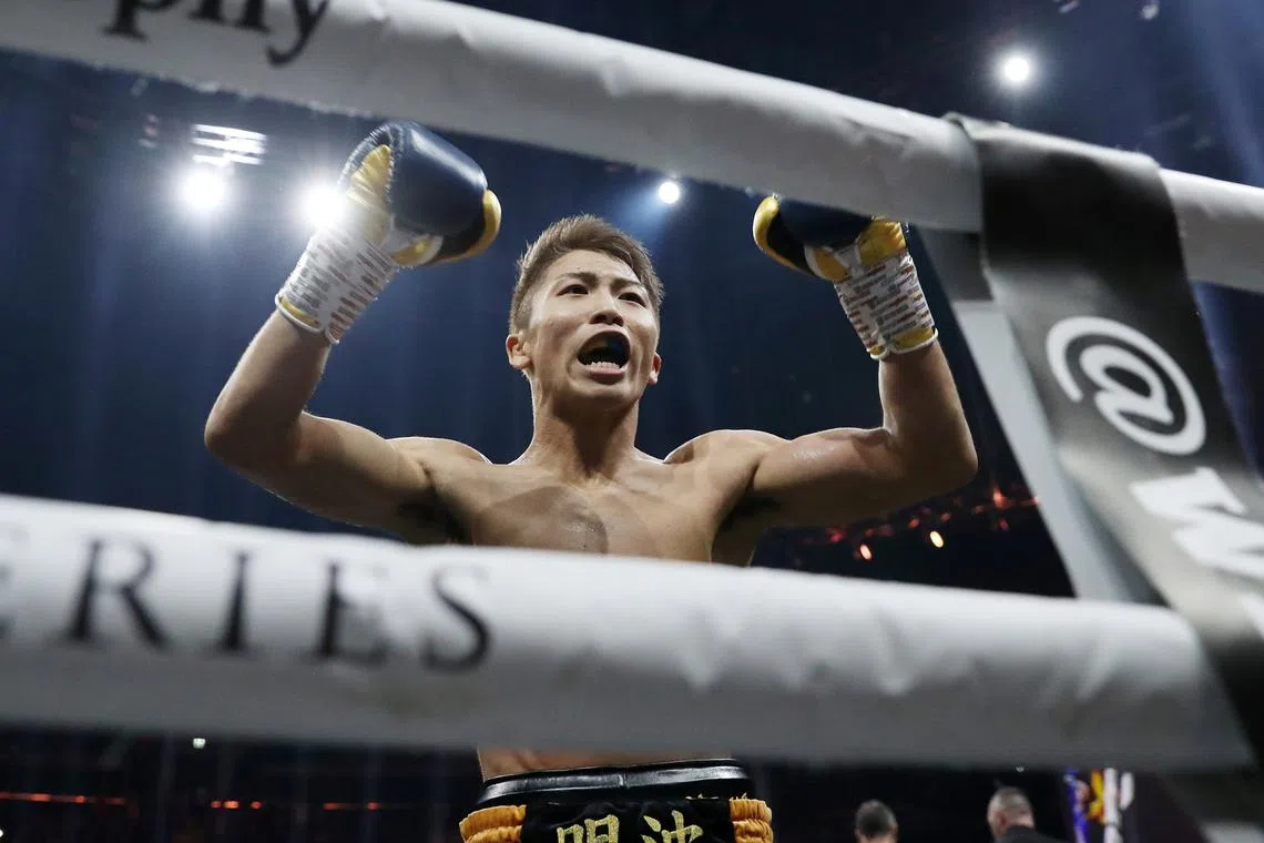 FILE PHOTO: Boxing - Emmanuel Rodriguez v Naoya Inoue - IBF World Bantamweight Title & World Boxing Super Series Semi Final, The SSE Hydro, Glasgow, Britain - May 18, 2019   Naoya Inoue celebrates winning the fight against Emmanuel Rodriguez   Action Images via Reuters/Lee Smith