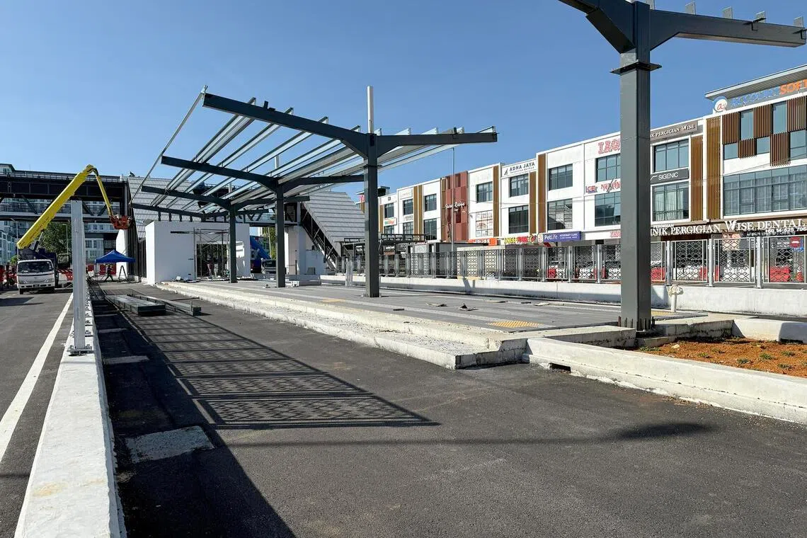 Construction of the Northbank ART station on the Blue Line in Kuching, slated for opening by the end of 2026.