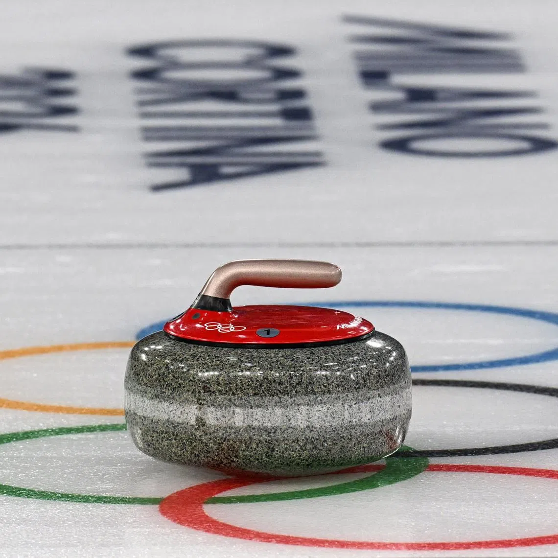 Milano Cortina 2026 Olympics - Curling - Women's Bronze Medal Game - Canada vs United States - Cortina Curling Olympic Stadium, Cortina d'Ampezzo, Italy - February 21, 2026. General view of a curling stone during the women's bronze medal match between Canada and United States REUTERS/Jennifer Lorenzini
