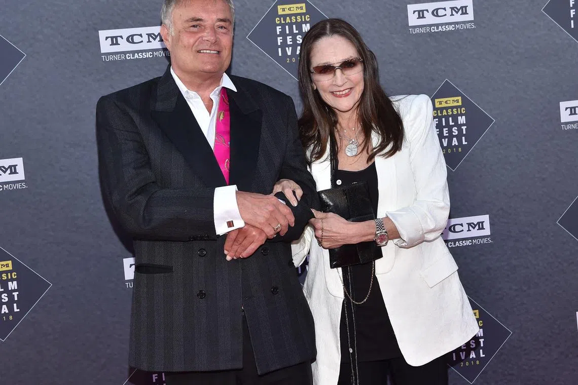 In this file photo taken on April 26, 2018 Leonard Whiting and Olivia Hussey attend the 50th Anniversary World Premiere Restoration of 'The Producers' presented as the Opening Night Gala of the 2018 TCM Classic Film Festival at the TCL Chinese theatre in Hollywood, California. 