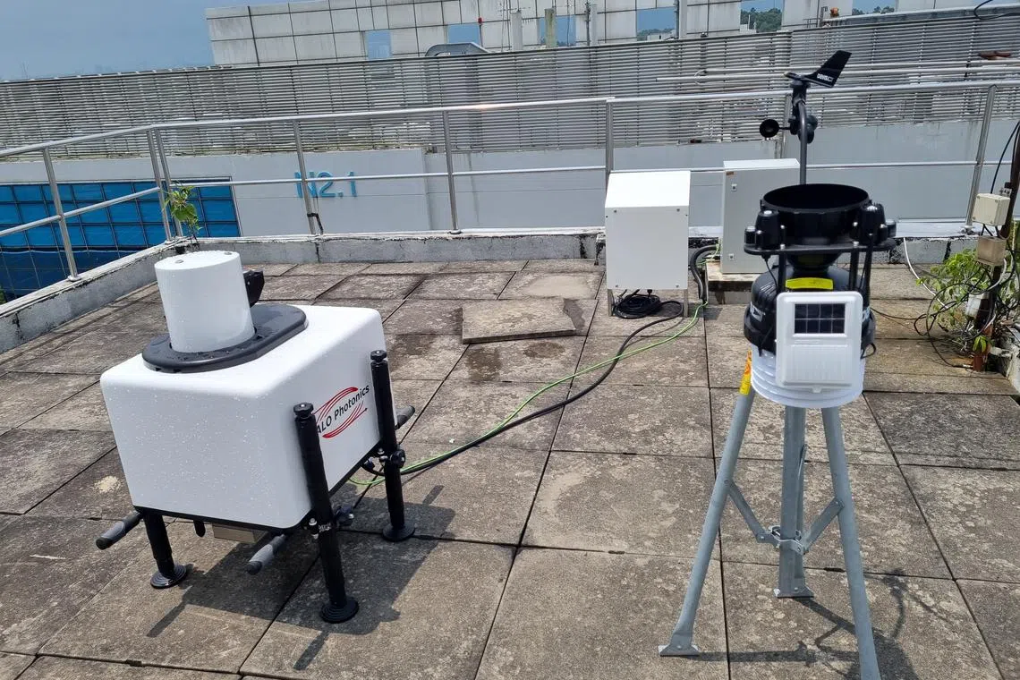 A Doppler LiDAR monitoring station on the rooftop of the NTU Earth Observatory of Singapore