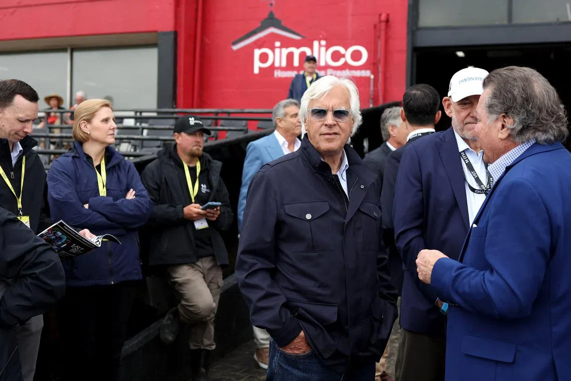Trainer Bob Baffert ahead of the 149th running of the Preakness Stakes at Pimlico Race Course on May 18, 2024 in Baltimore, Maryland. The lifting of the suspension opens the door for his return at the 2025 Kentucky Derby