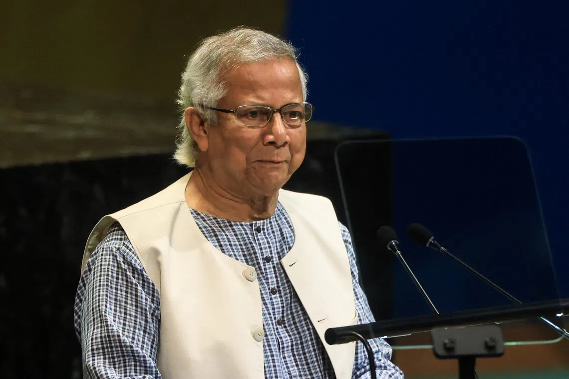 Chief Adviser of the interim Government of Bangladesh Muhammad Yunus addresses the 80th United Nations General Assembly (UNGA), at the U.N. headquarters in New York, U.S., September 26, 2025. REUTERS/Caitlin Ochs