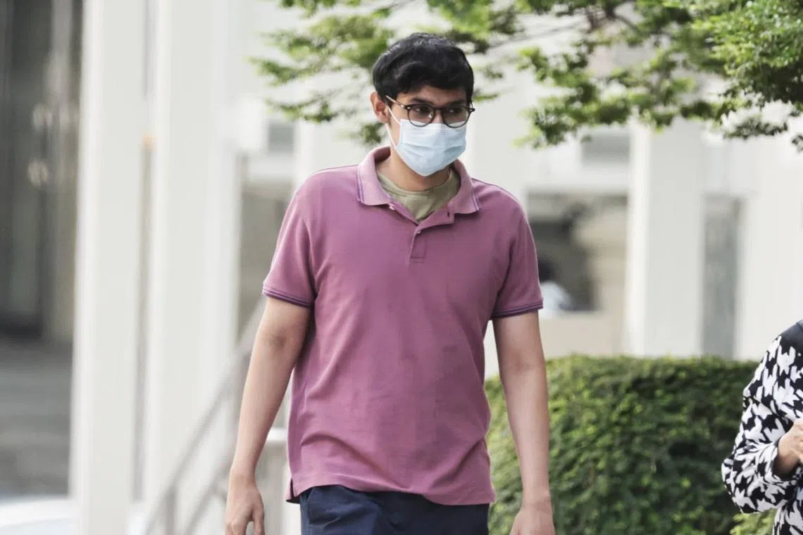 Muhammad Fariz Shaik Sha Marican arriving at the State Courts on Nov 12.