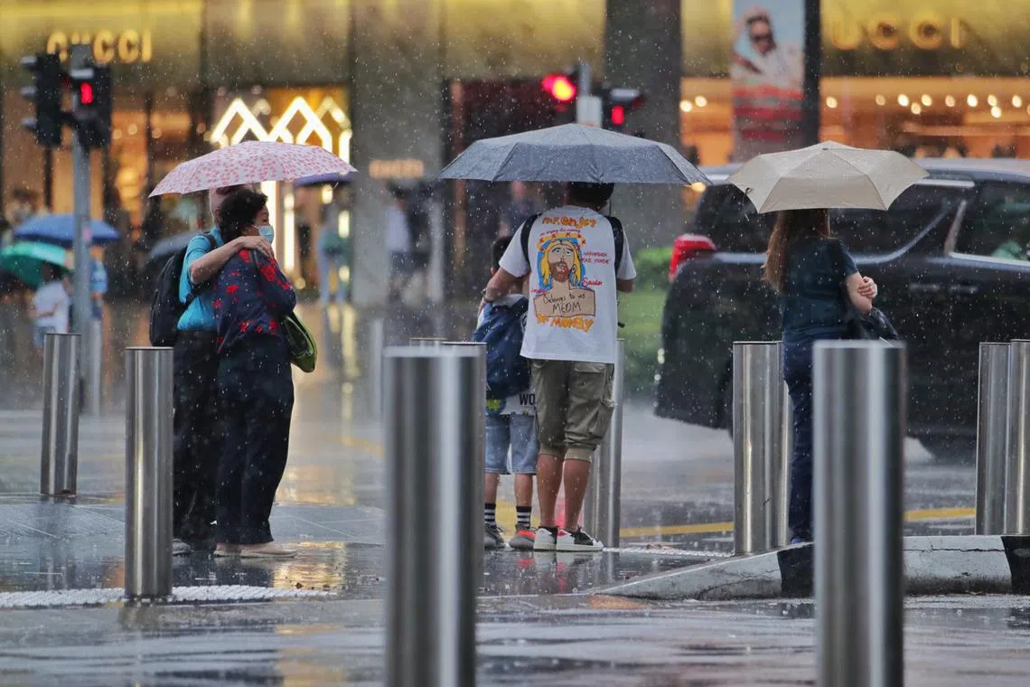 Dry weather is forecast over the surrounding region on Tuesday, NEA said, though some rain is expected in Singapore. 