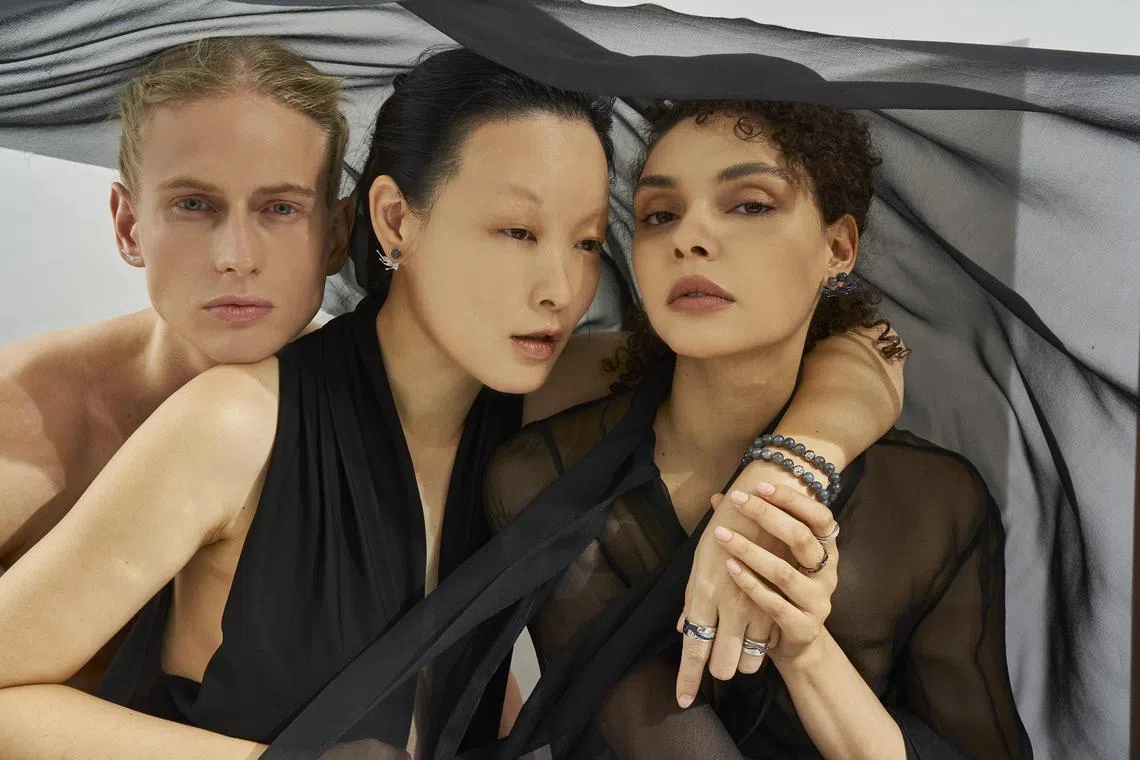 The Simone x Tomo jewellery range is inspired by traditional Japanese black ink paintings.