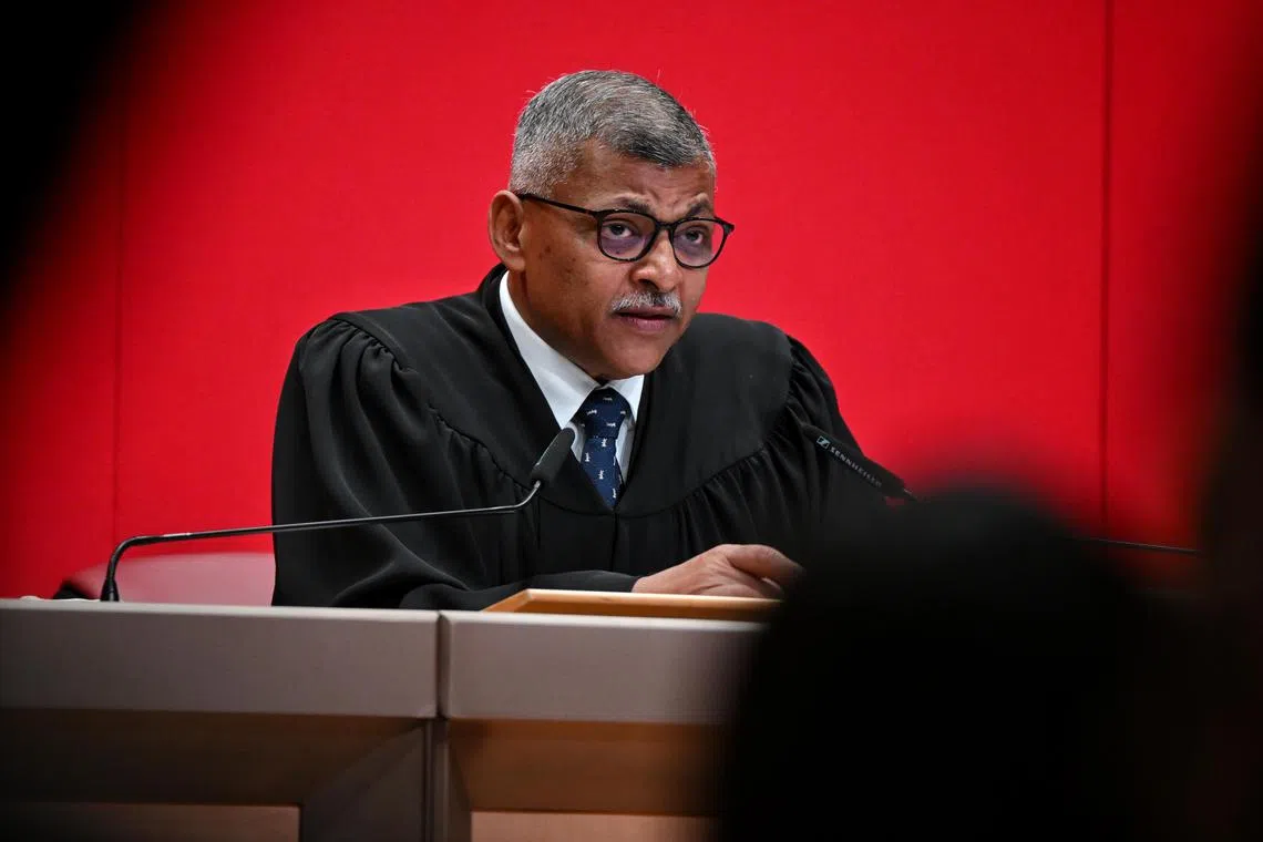 Chief Justice Sundaresh Menon delivers a speech as he presides over the first session of the Bar at Mass Call 2023 on Monday.