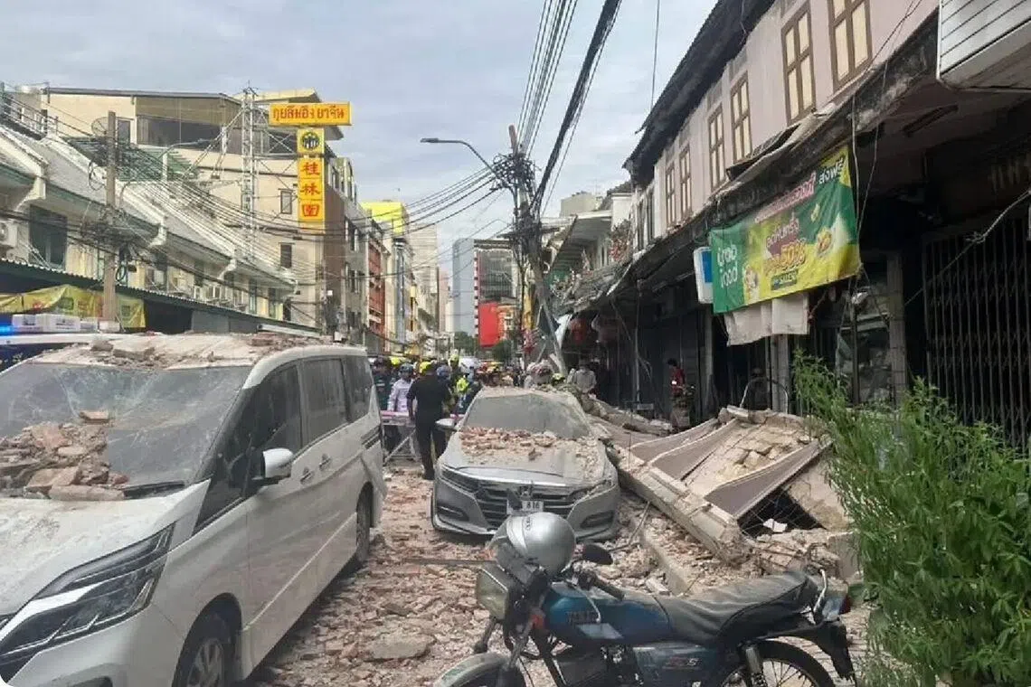 Man killed after old building in Bangkok partially collapses