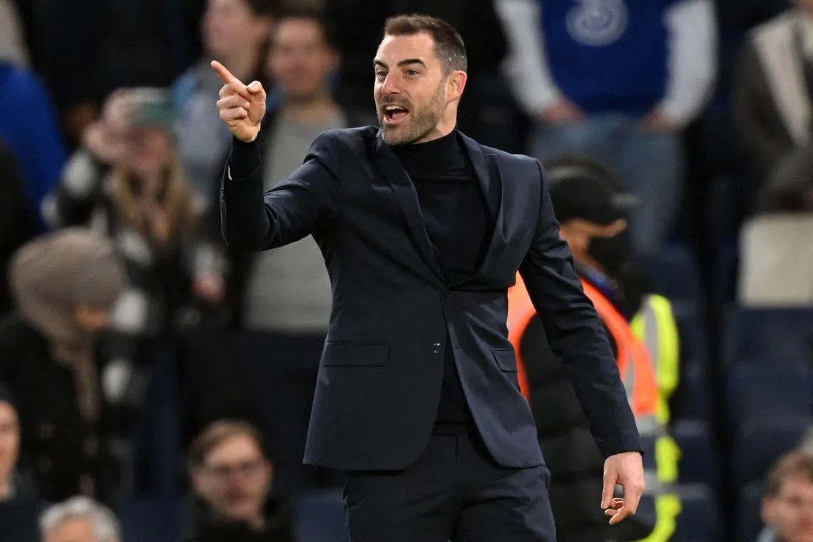 Southampton's Spanish interim manager Ruben Selles celebrates on the pitch after his side beat Chelsea 1-0 in the English Premier League on Feb 18.