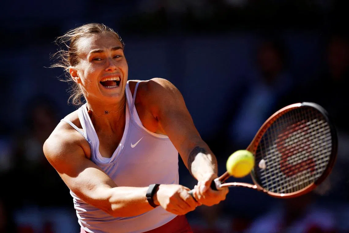 Sabalenka, who won the Australian Open in January, has closed the gap on Poland's Iga Swiatek in her bid to be world No. 1.