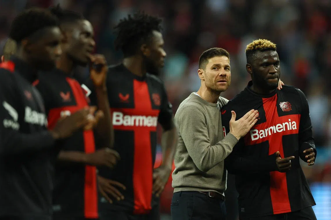 Bayer Leverkusen coach Xabi Alonso will hope to beat Roma this time, after they lost 1-0 in last season's Europa League semi-final tie.