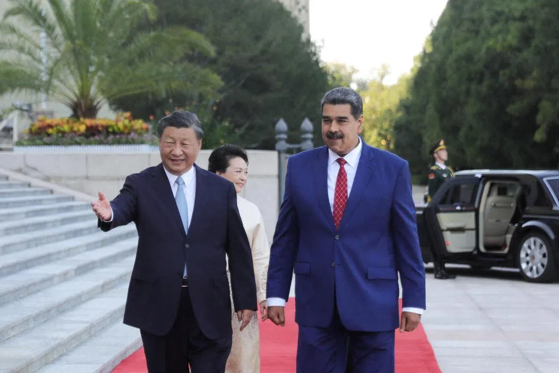 China's President Xi Jinping and Venezuela's President Nicolas Maduro take part in a welcoming ceremony at the Great Hall of the People, in Beijing, China Sept 13, 2023.