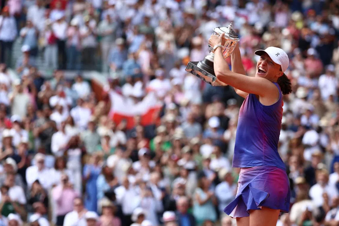 Dubbed the queen of clay by fans and pundits for her dominance on the surface, Iga Swiatek dropped just one set throughout the tournament, against Naomi Osaka.