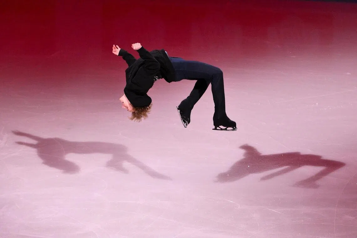 Ilia Malinin performing during the 2026 US Figure Skating Championships at Enterprise Center in St Louis, Missouri, on Jan 11, 2026.