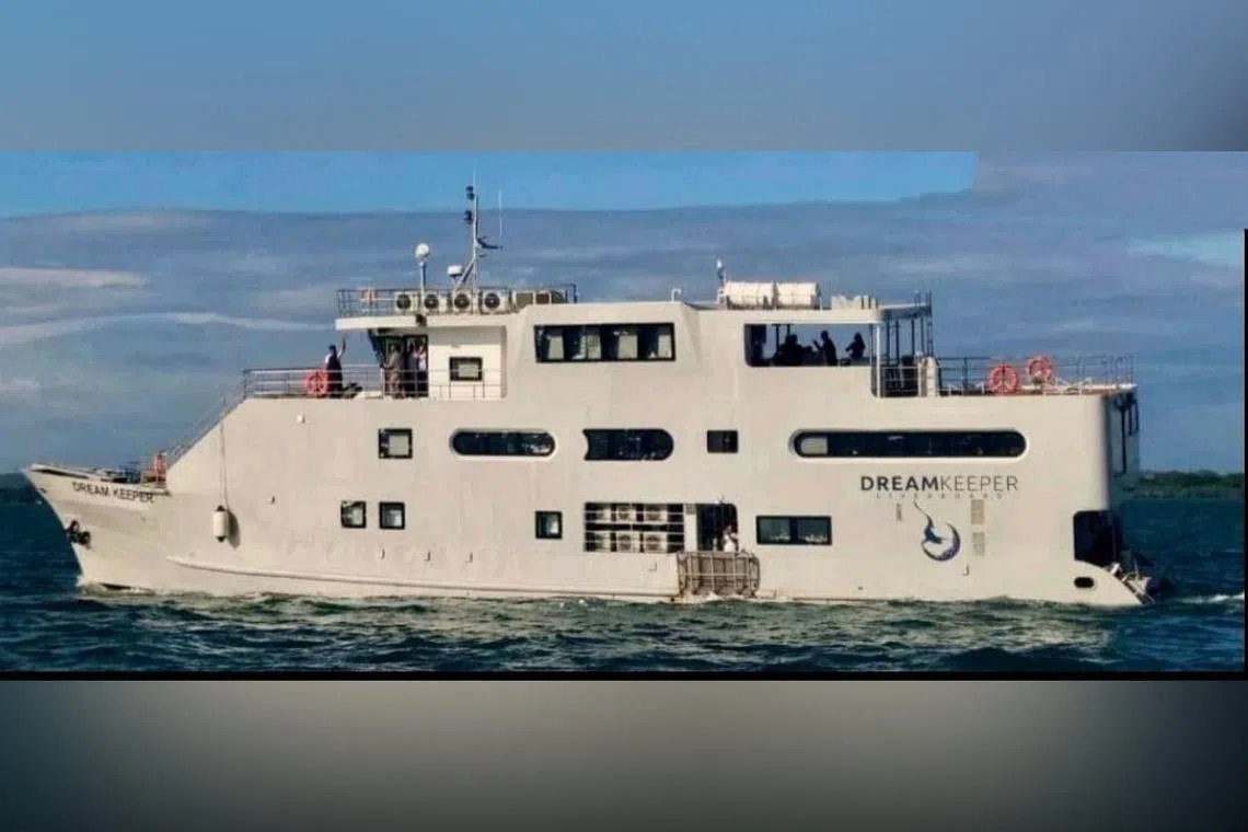 The Philippine Coast Guard said 28 people were rescued after the boat, Dream Keeper, went down on Sunday morning.