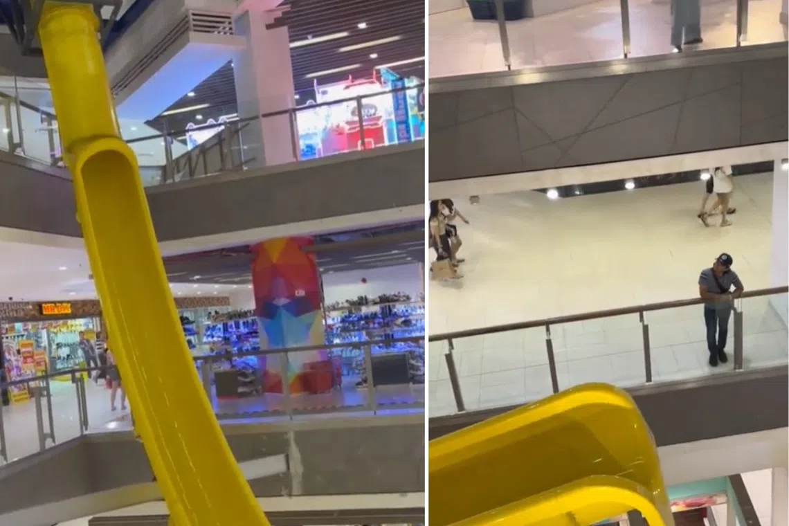 A slide at Paradigm Mall in Johor is generating online buzz as it seems to lead to a painful death.