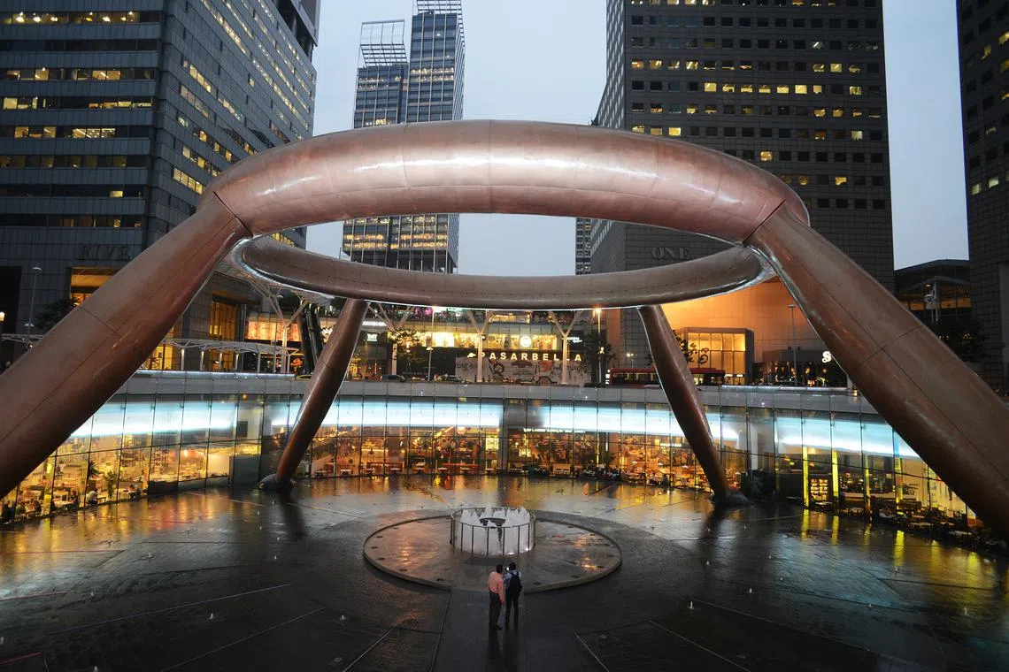 The Reit's manager notes that operational performance of the Singapore office, retail and convention portfolios, including Suntec City (above), continue to improve.