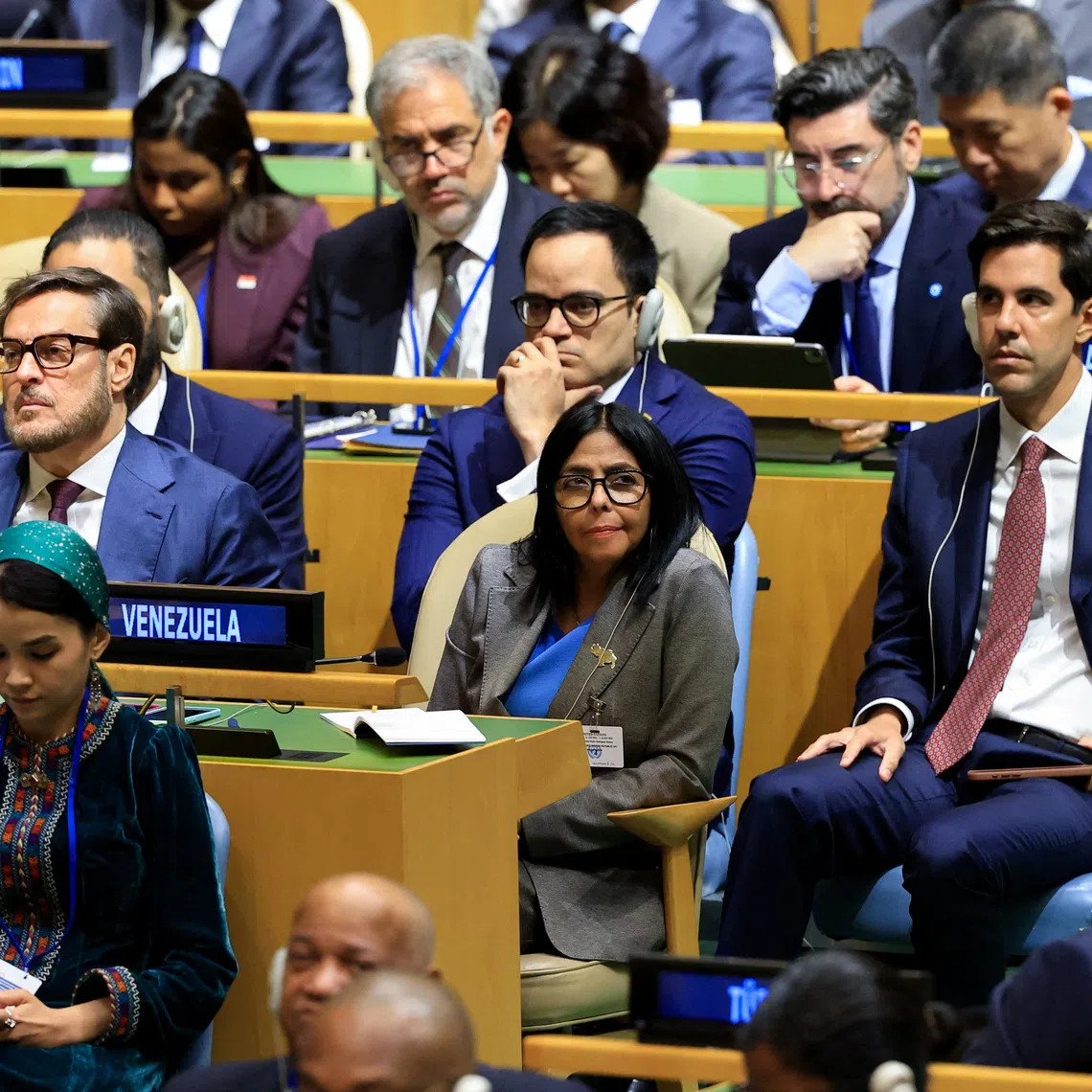 Venezuela's interim President Delcy Rodriguez attends the 81st United Nations General Assembly at UN headquarters in New York City, US, September 22, 2026. REUTERS/Brendan McDermid