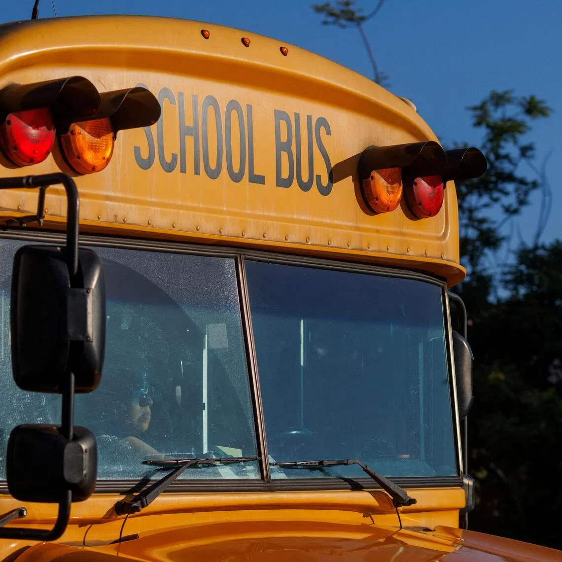 The boy was knocked down by his school bus shortly after being dropped off.
