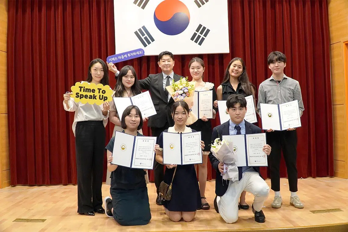 A group of youth who were appointed mental health ambassadors by the National Mental Health Centre in August 2023.