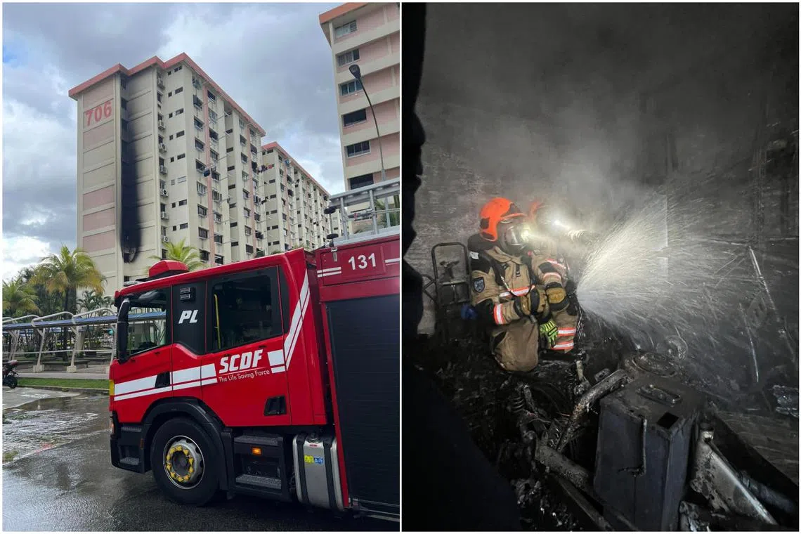 The Singapore Civil Defence Force (SCDF) said it was alerted at about 2.10pm to a fire at Block 706 Clementi West Street 2.
