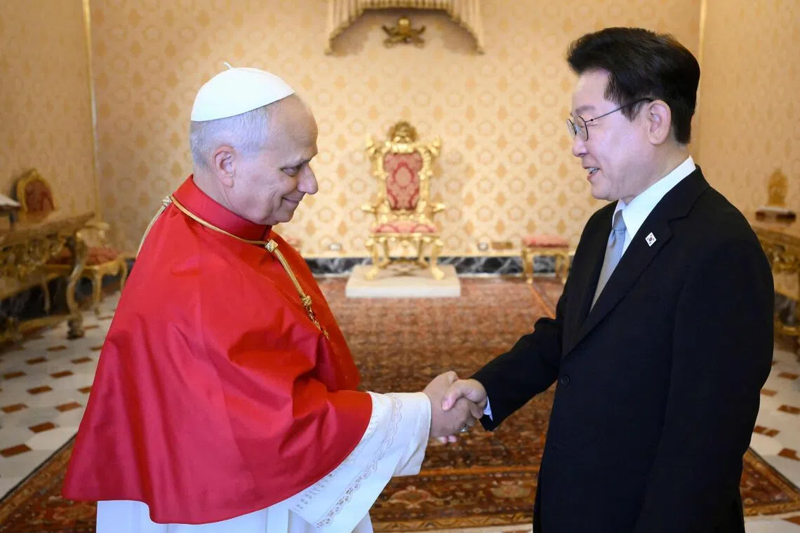 Lee Jae Myung invites Pope Leo to South Korea in 2027, discusses North Korea