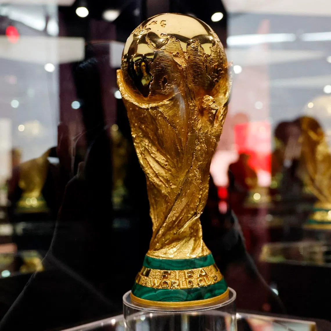 Soccer Football - FIFA World Cup - Trophy on display in Monterrey - Estadio BBVA, Monterrey, Mexico - March 14, 2026 General view of the World Cup trophy on display REUTERS/Daniel Becerril