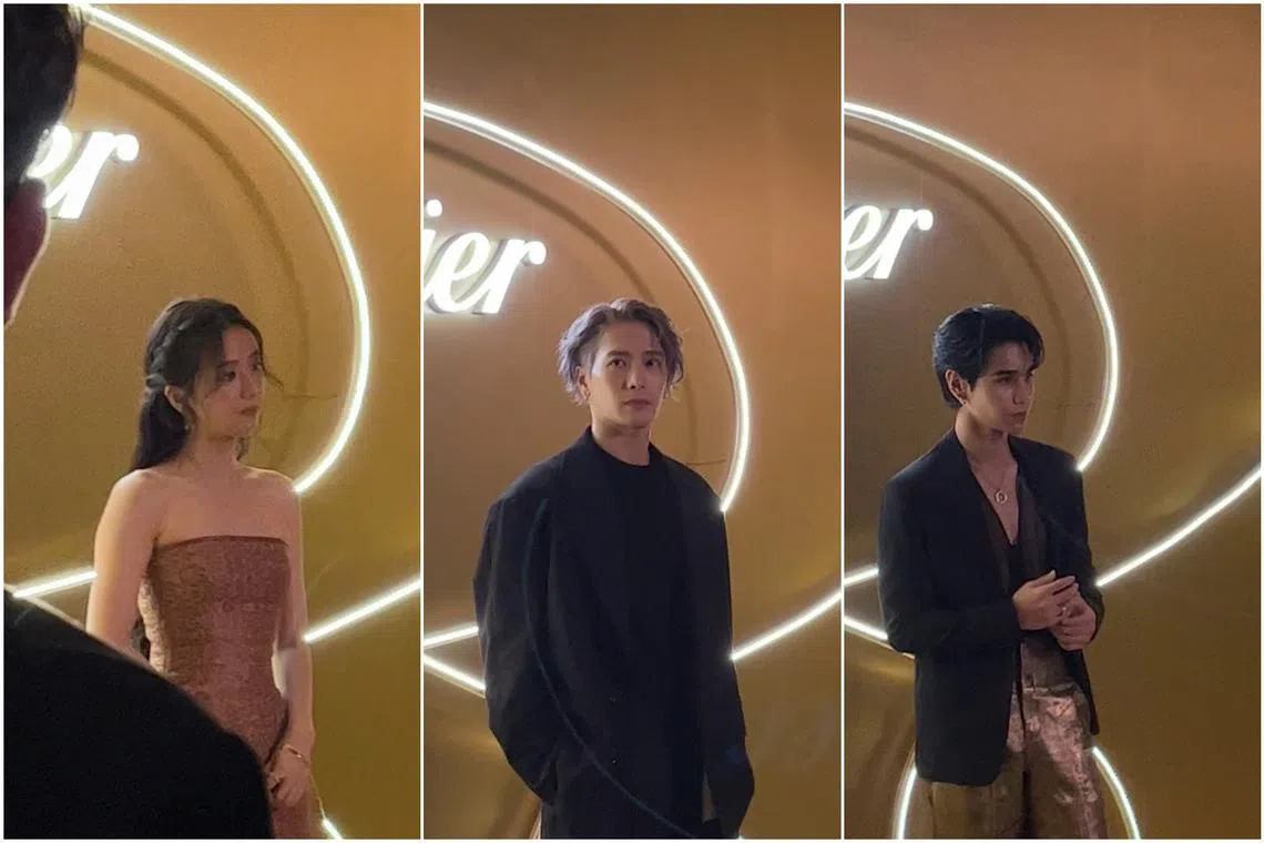 (From left) Stars like Jisoo, Jackson Wang and Jeff Satur congregated at Marina Bay Cruise Centre on July 10.
