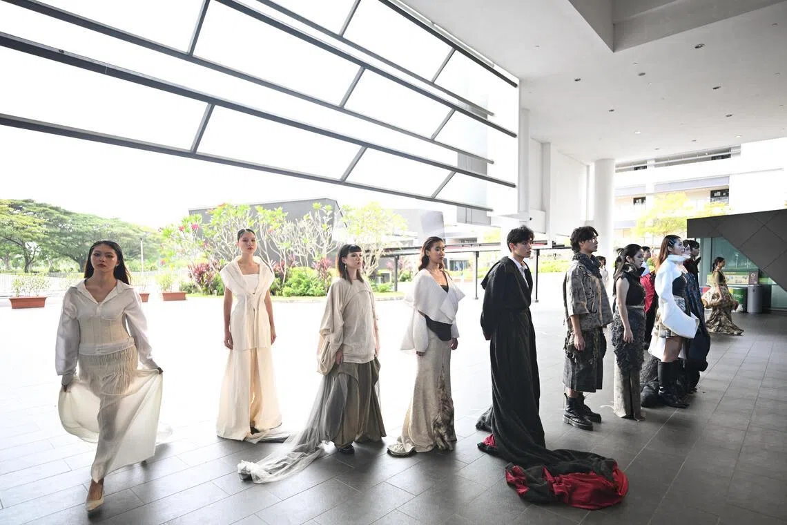 The Temasek Polytechnic Open House Fashion Show 2026 on Jan 9, which featured the works of over 13 graduates from the Diploma in Fashion Management & Design.