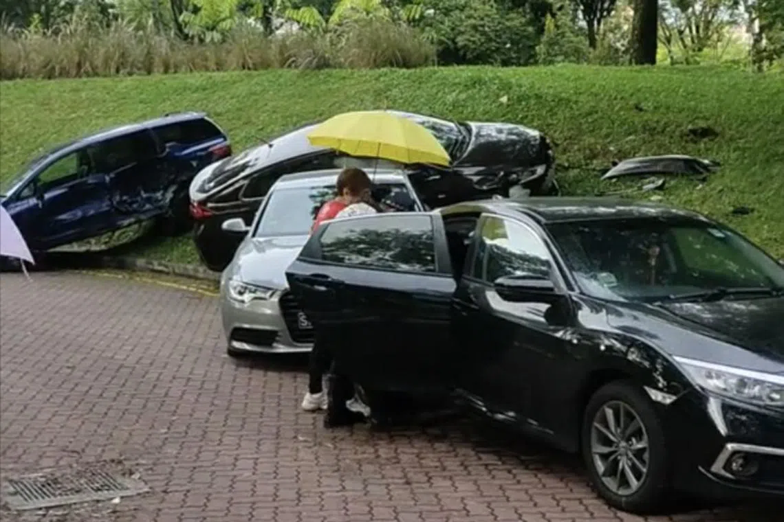 An 89-year-old male car driver and his 90-year-old male car passenger were taken to the hospital after the accident on June 8, 2024.