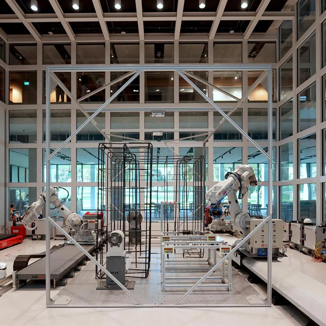 The construction robotics lab at The Gear, which operates as the technology services and open-innovation platform of the Kajima group.